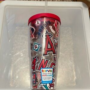 Tervis: Hot and Cold Angels Baseball Tumbler with Straw (24oz)